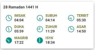 Imsak 28 Ramadhan 1441 H Surabaya