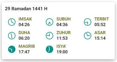 Imsak 29 Ramadhan 1441 H Jakarta