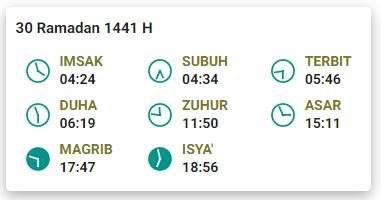 Imsak 30 Ramadhan 1441 H Bandung