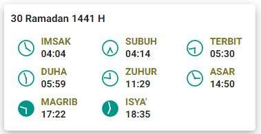 Imsak 30 Ramadhan 1441 H Surabaya