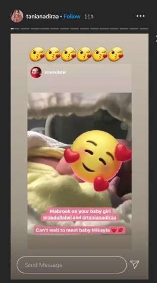 Tania nadira melahirkan