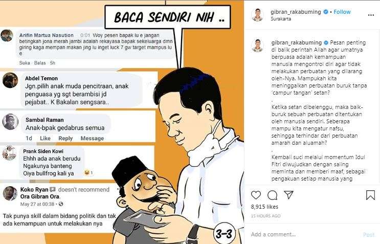 Curhat Gibran tentang para haters.