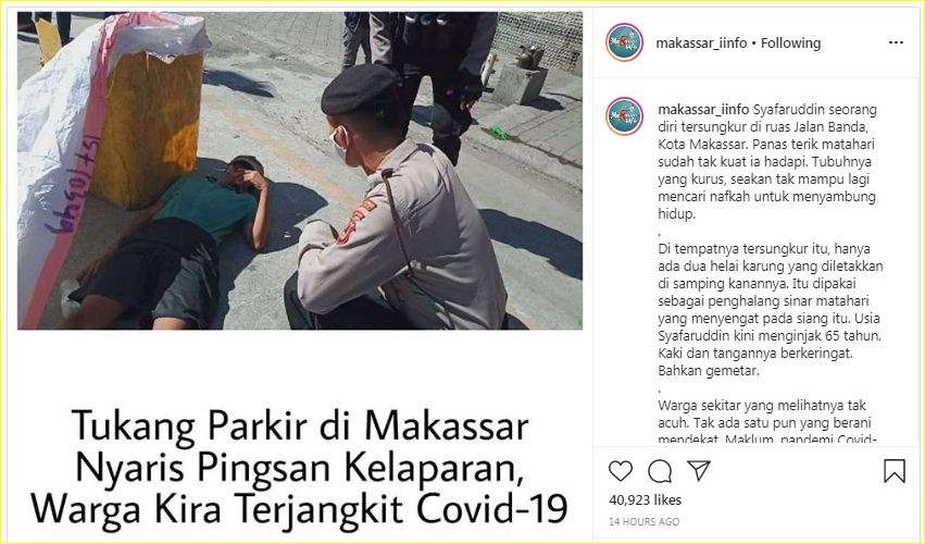 Tukang Parkir pingsan