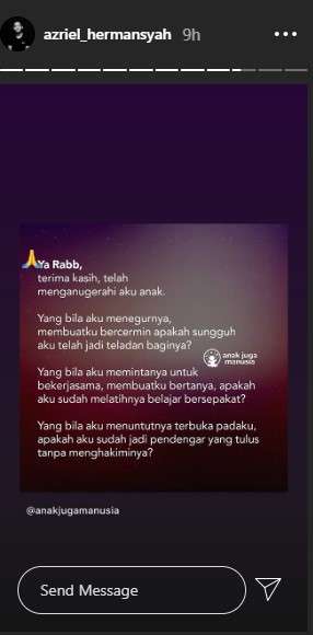 postingan Azriel Hermansyah