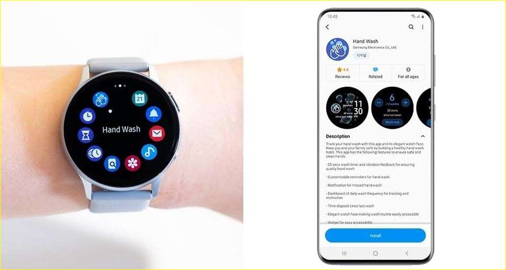 Aplikasi Wash Hand di Galaxy Watch