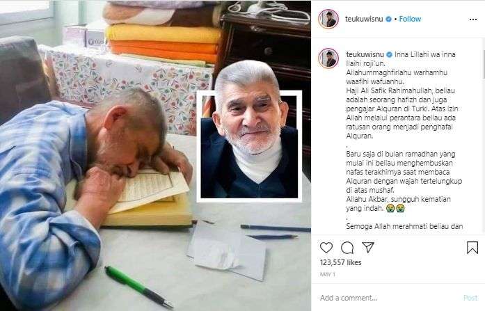 teuku wisnu ucapkan belangsungkawa