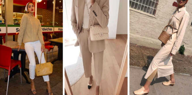 Padu Padan Gaya Monokrom Warna Beige
