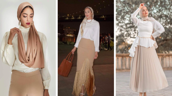 Padu Padan Gaya Monokrom Warna Beige