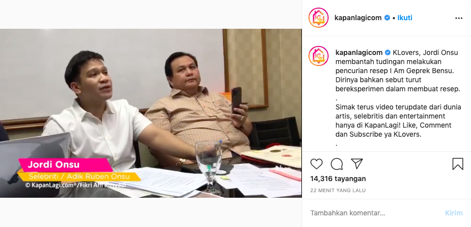 Pembantahan Jordi Onsu