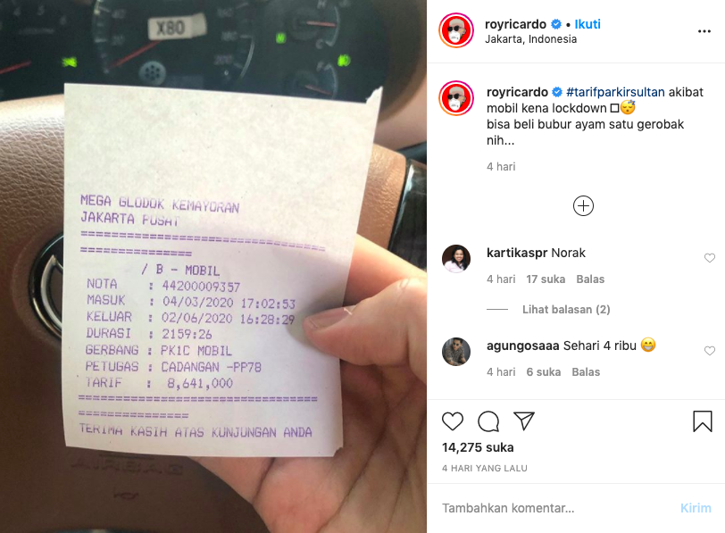 Struk Mobil Roy Ricardo