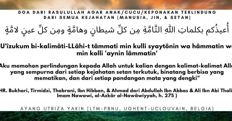Doa perlindungan untuk anak dari Rasulullah