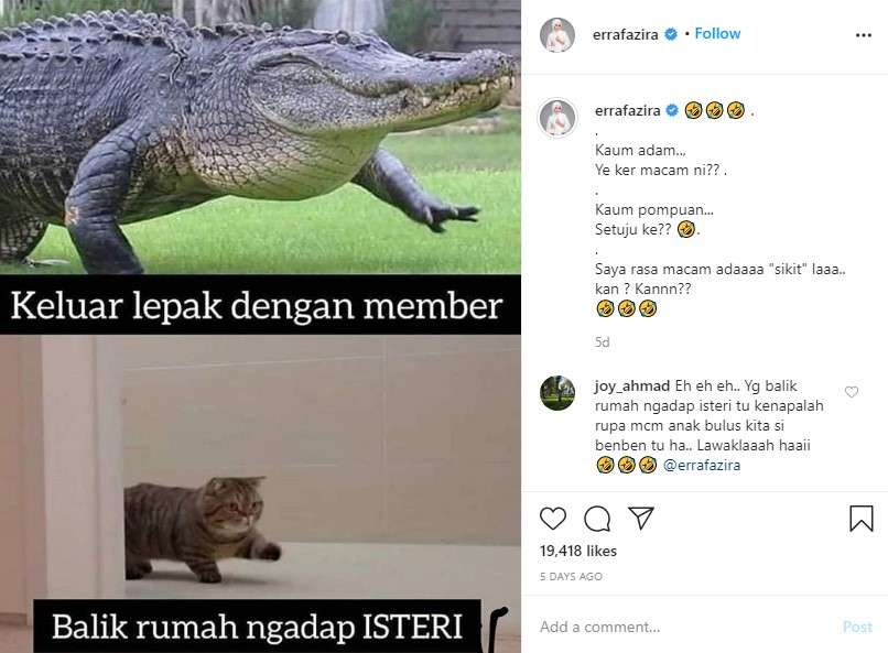 Postingan mantan suami Engku Emran