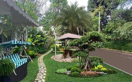 Desain taman rumah Raffi