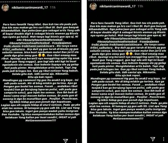 Baim Wong vs Nikita Mirzani