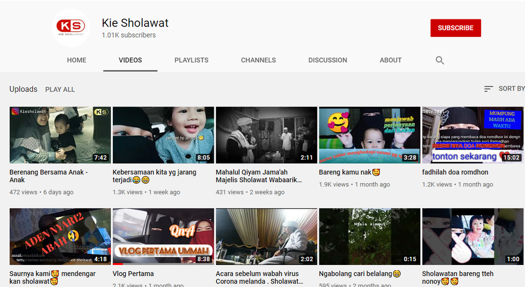 Youtube Kie Sholawat