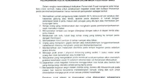 Surat Edaran Wali Kota Bengkulu