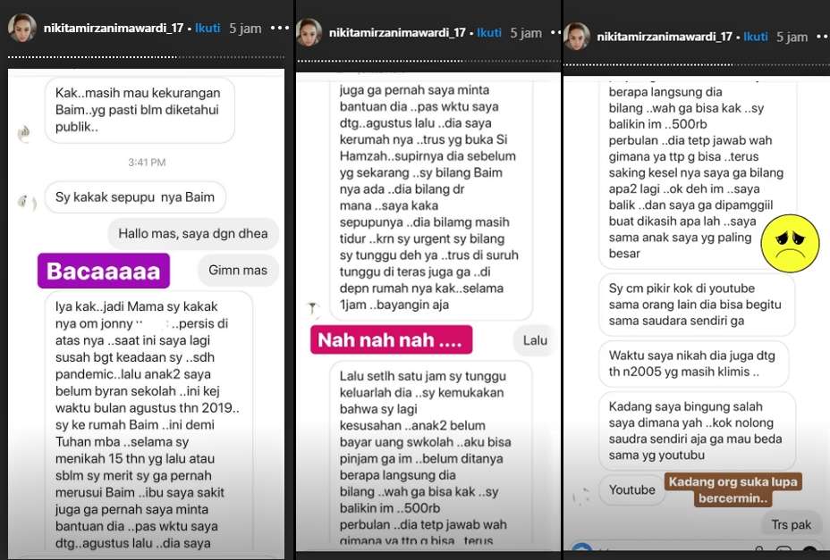 Baim Wong vs Nikita Mirzani