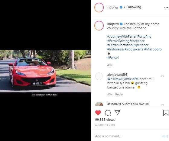 Indrawan Priawan menggeber Ferrari Portofino,