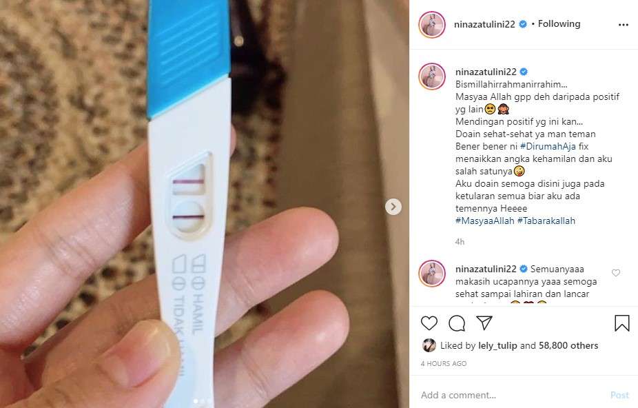 Nina Zatulini hamil anak ketiga