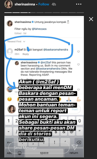 Bukti Ancaman yang diterima Baskara