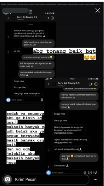 Chat Driver Ojol dengan Customer G