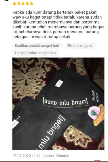 Komentar Pembeli di Olshop