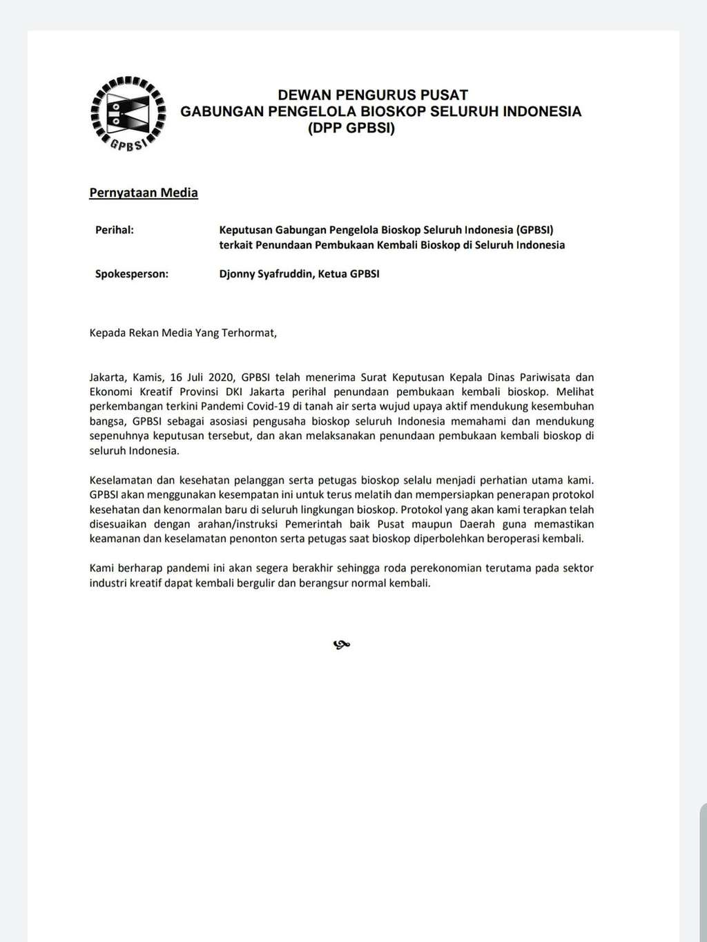 Surat Edaran GPBSI