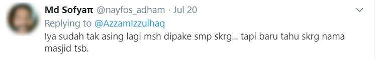 Tahu bentuk masjidnya, tapi tak tahu namanya.
