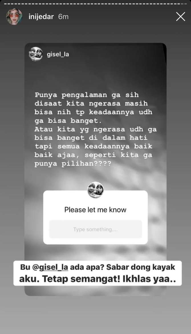 Unggahan Jedar soal Gisel