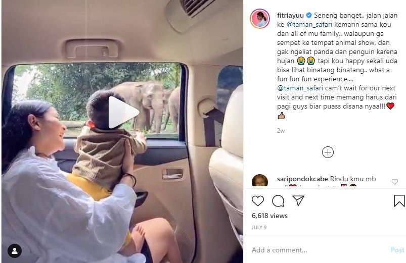 Fitri Ayu liburan bersama keluarga