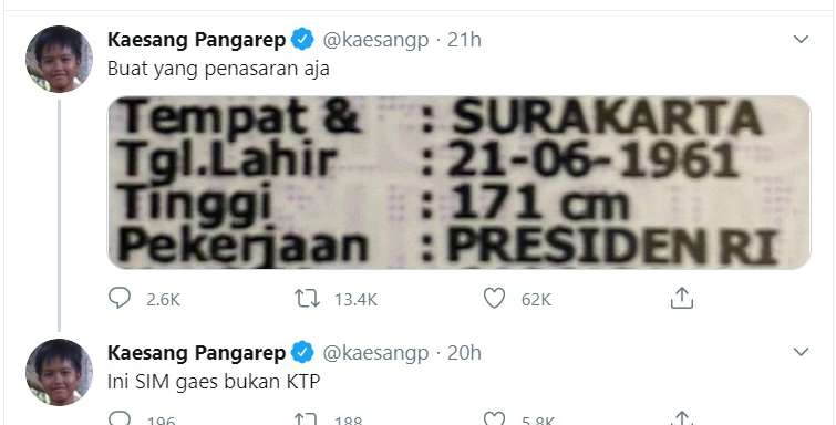SIM Presiden Jokowi