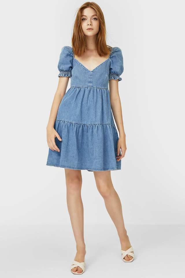Denim Tiered Dress