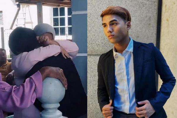 Dodiey (kanan) saat bertemu keluarga kandung usai terpisah selama 20 tahun.