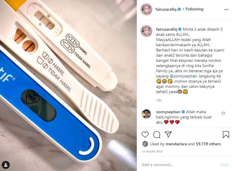 Fairuz Arafiq hamil anak ketiga