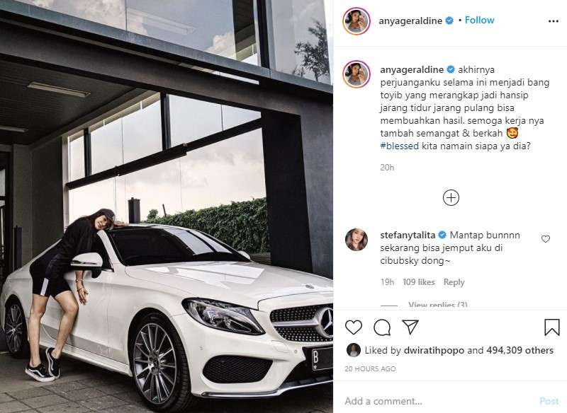 Mobil impian Anya Geraldine