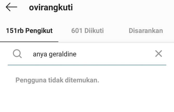 Anya dan Ovi saling unfollow