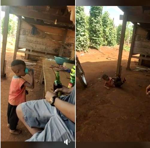 Bocah kecil dicekoki miras di Bone