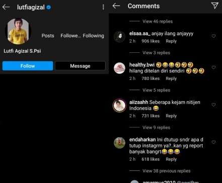Akun Lutfi Agizal hilang