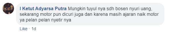 Tuyul bosan curi uang, sebagai gantinya motor.