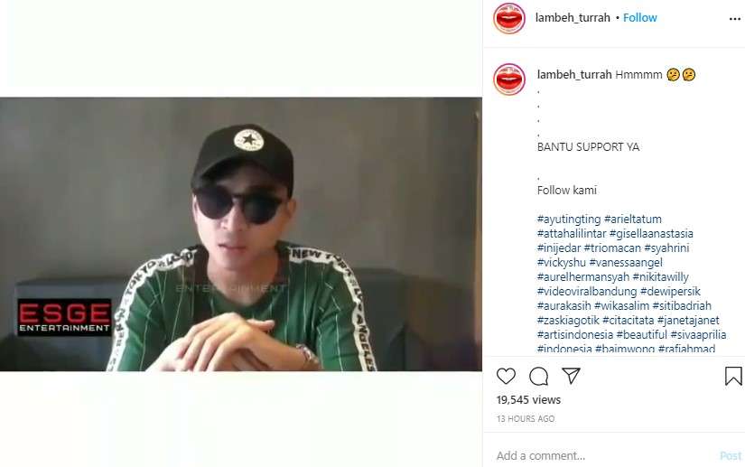 ucapan Lutfi Agizal soal Instagram