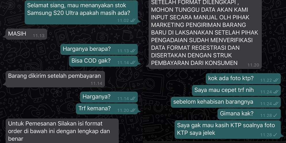 Kesang diblock oleh akun olshop