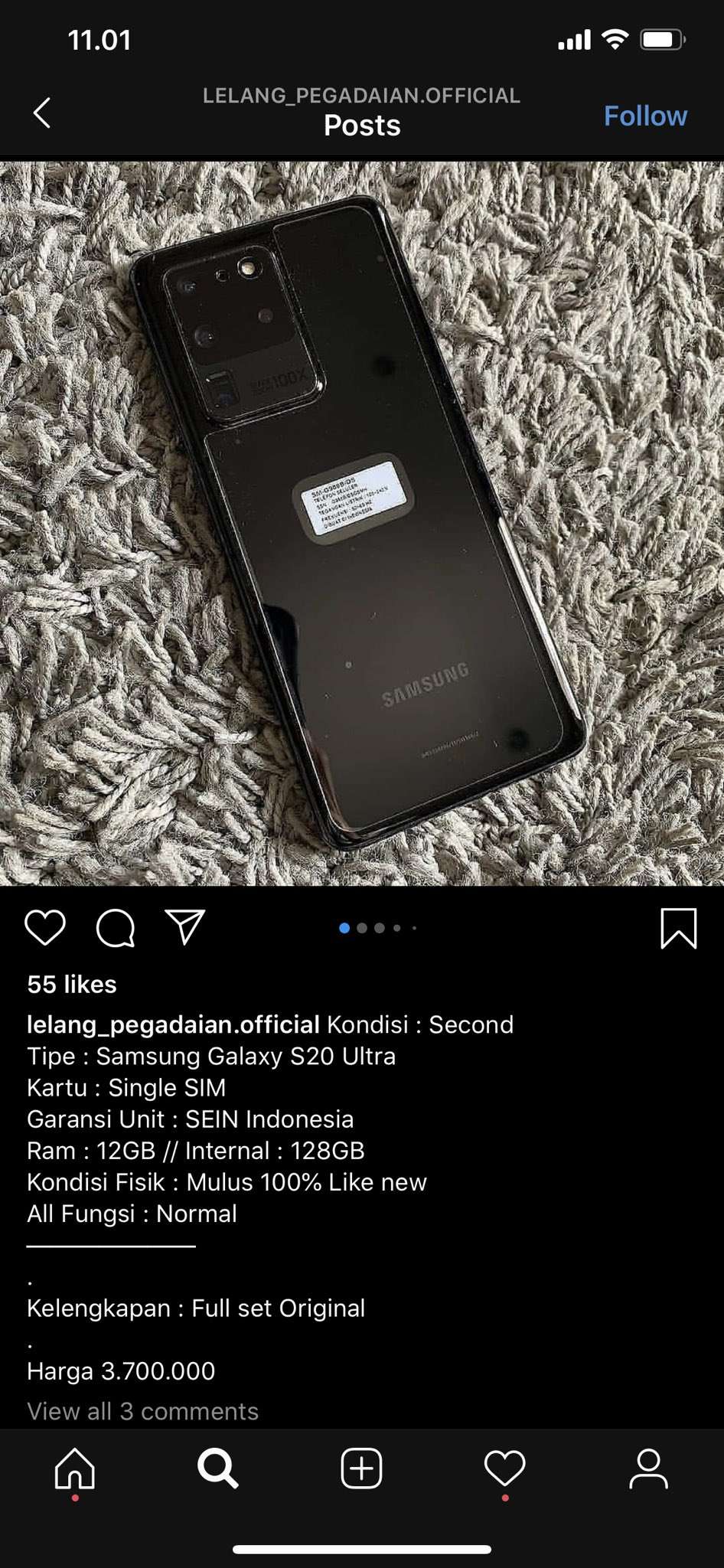Akun olshop penipu yang dikerjai Kaesang