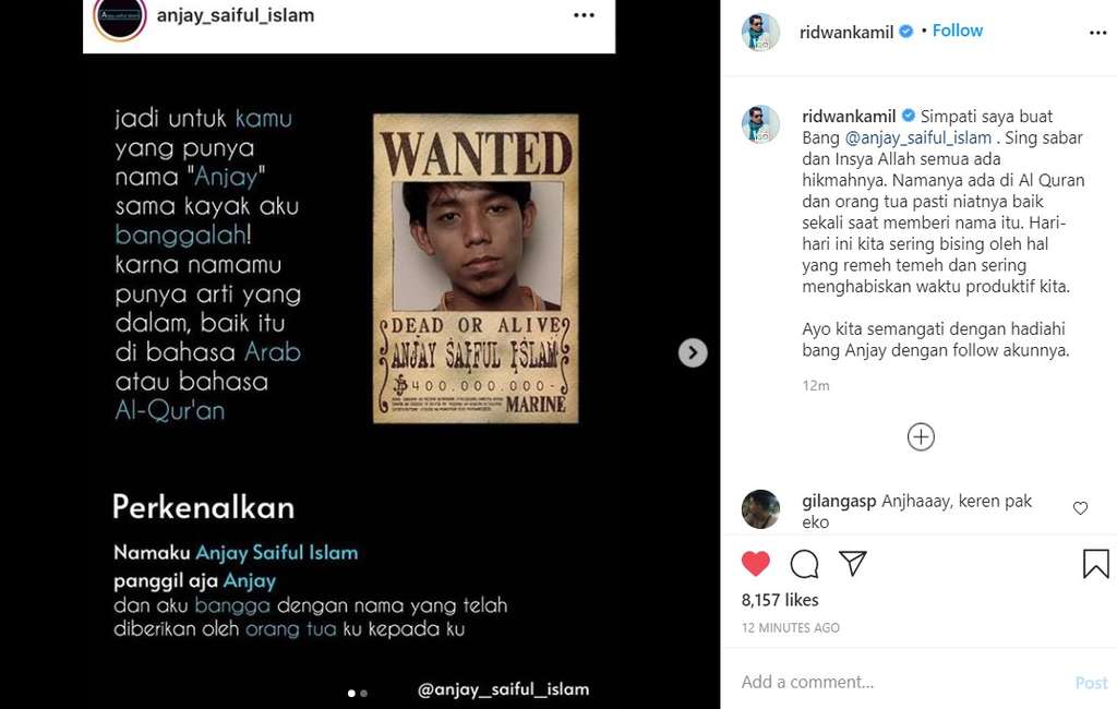 Unggahan Ridwan Kamil