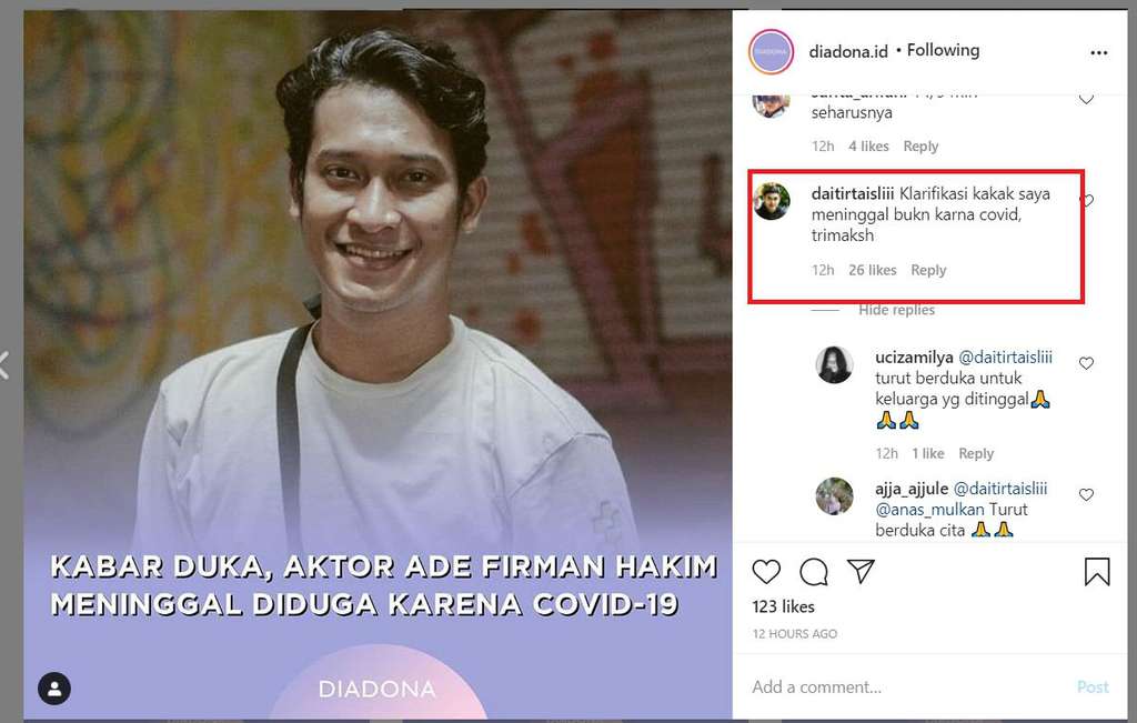 Klarifikasi Adik Ade Firman Hakim