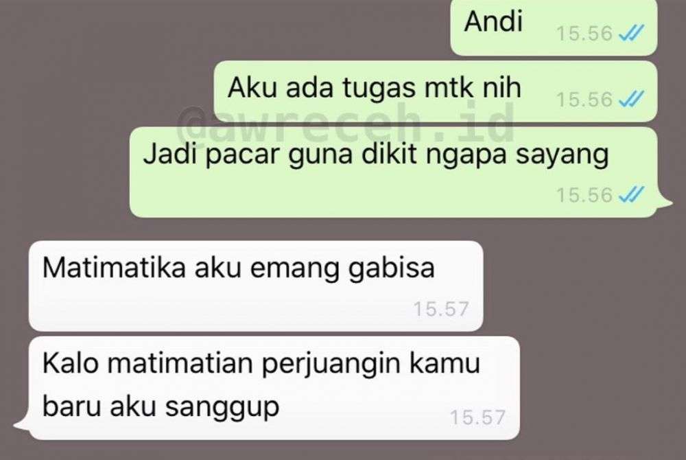 chat kode ke pacar balesannya gini