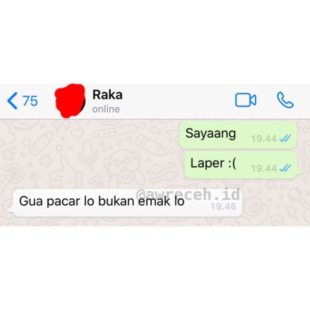 chat kode ke pacar balesannya gini