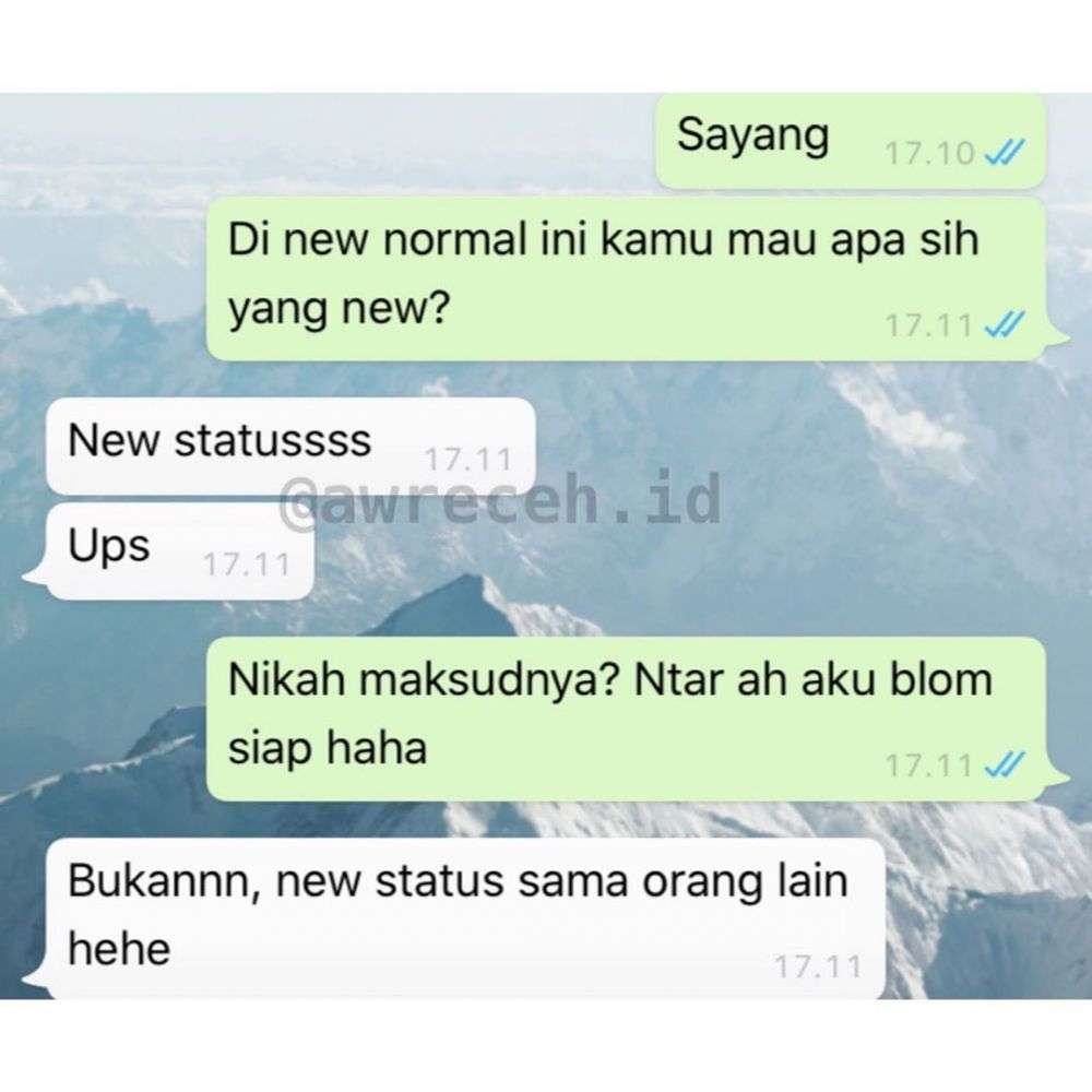 chat kode ke pacar balesannya gini