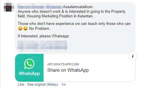 Unggahan Facebook