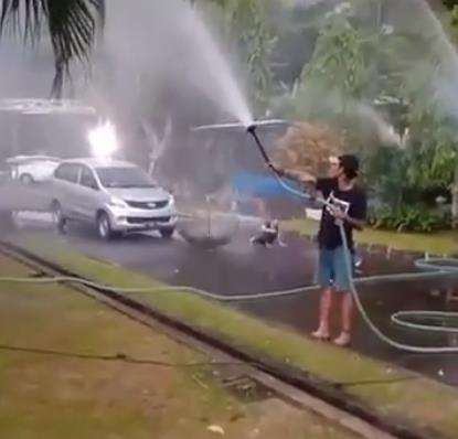 Tapi si pemain sinetron sudah jatuh duluan.