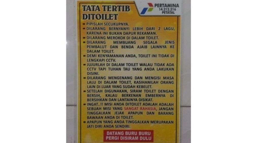 Tulisan kocak di Pom bensin
